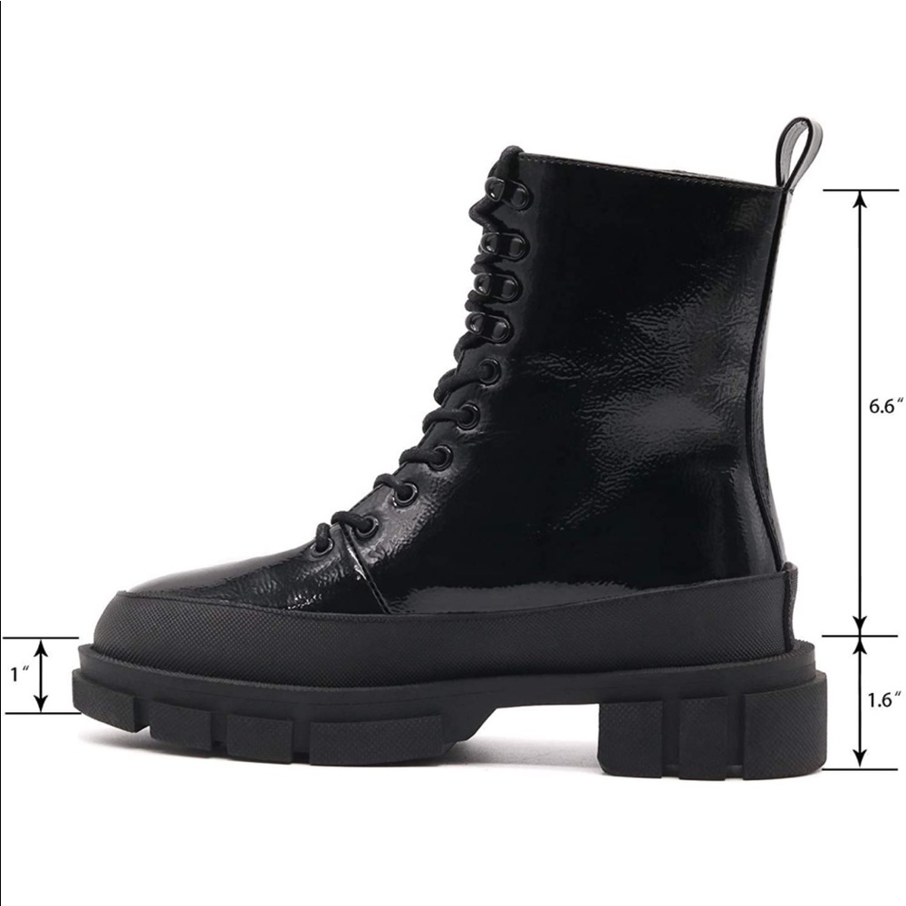 🆕 Chunky Sole Moto Biker Boots 90s Style Y2K Platform Fashion Combat - Picture 4 of 14